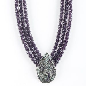 Heidi Daus Statement Necklace - Blue and Purple